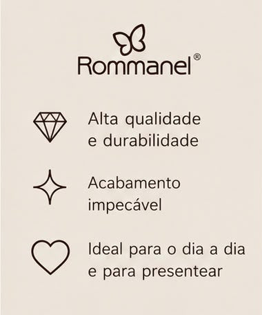 Kit 3 Pares De Brincos Argolas De Coração Rommanel Douradas
